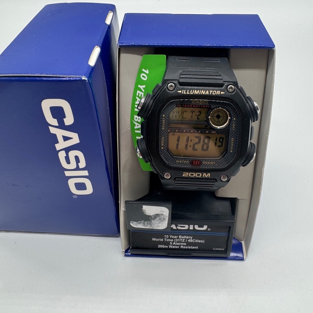 Casio DW-291H-1AV Men's 200M Water Resistant Digital Watch 10 Year Battery Black